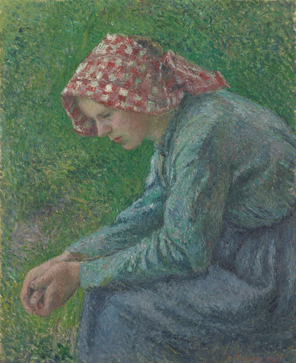 Istuva talonpoikanainen tekijältä Camille Pissarro