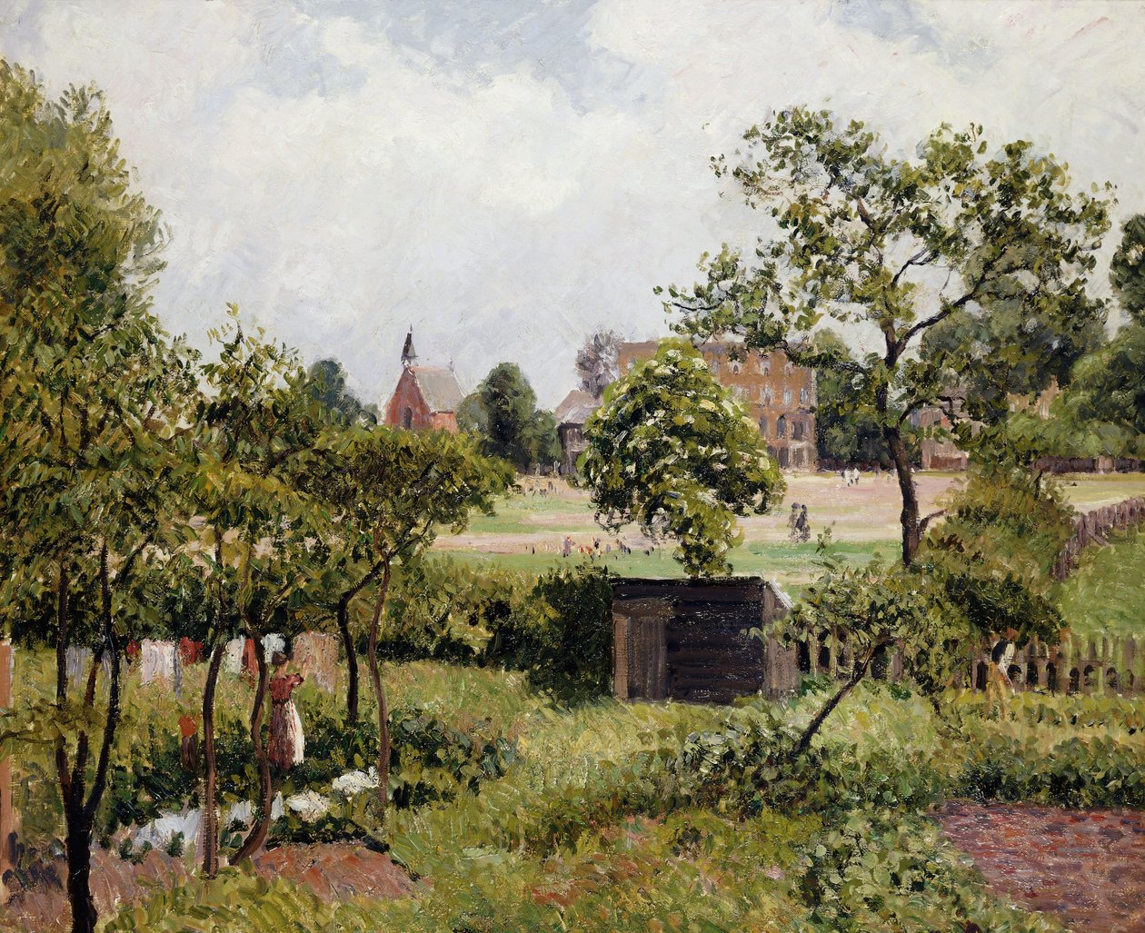 Näkymä Stamford Brook Commonista; Vue de Stamford Brook Common, 1897 tekijältä Camille Jacob Pissarro