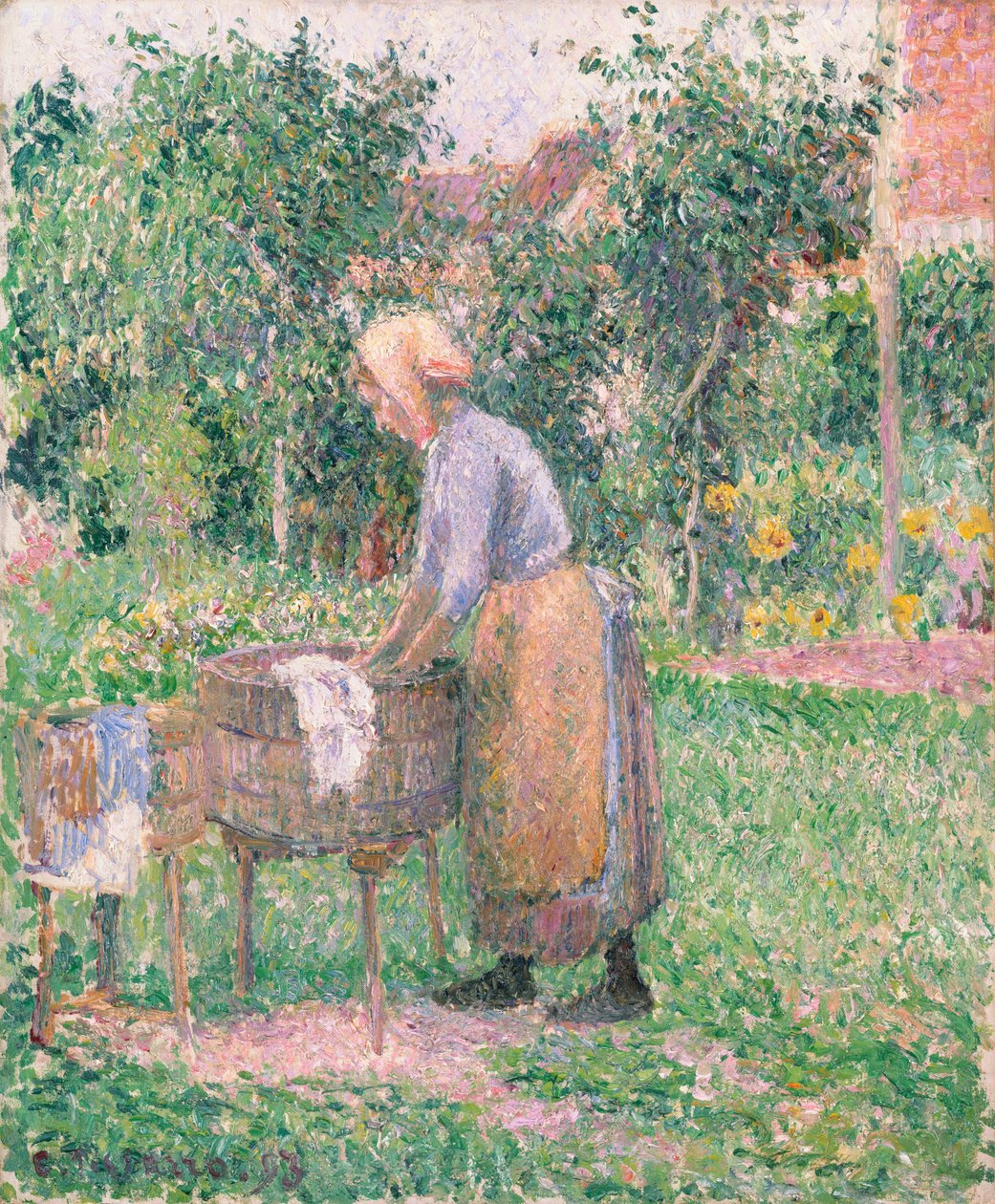 Pesunainen Éragnyssa, 1893. tekijältä Camille Jacob Pissarro