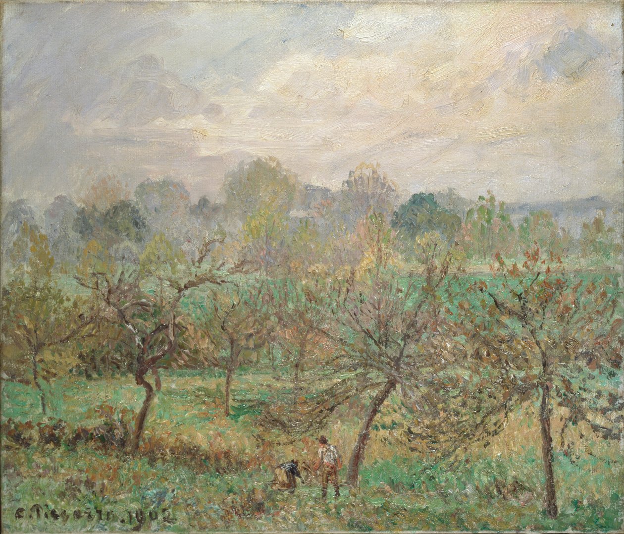 Syksy, Aamun sumu, Eragny-sur-Epte, 1902 tekijältä Camille Pissarro