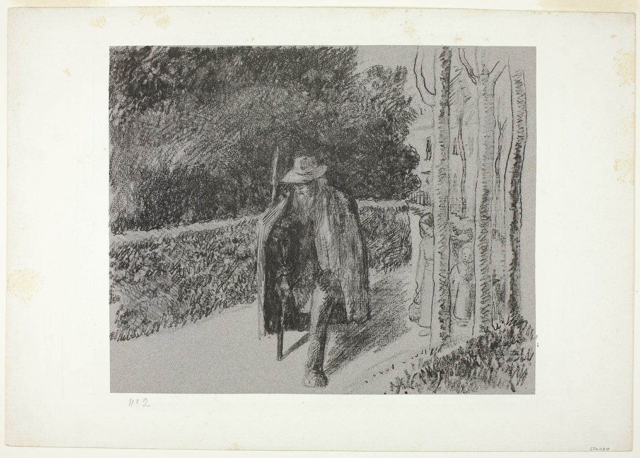 Kerjäläinen kainalosauvojen kanssa tekijältä Camille Pissarro