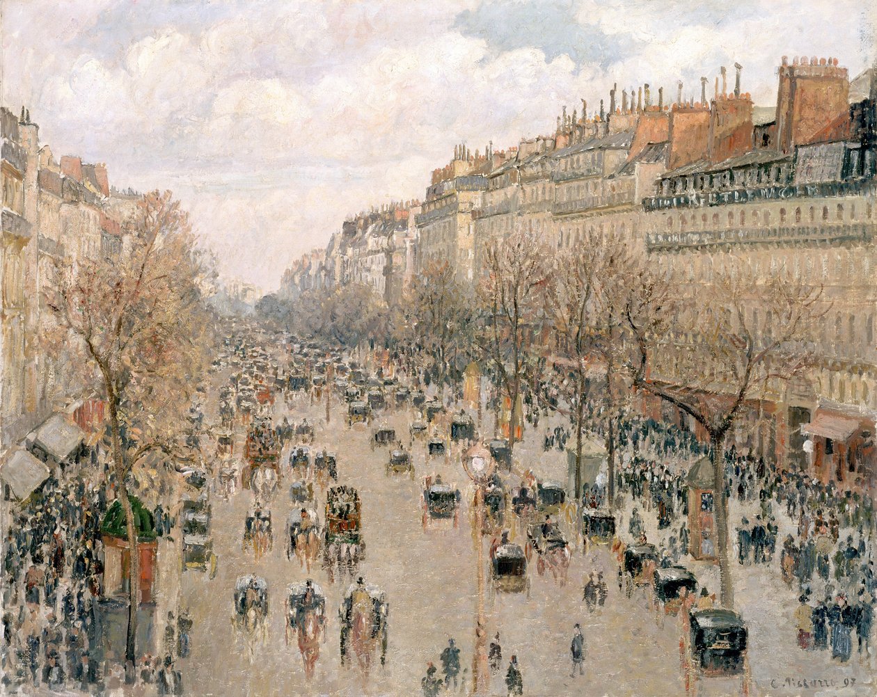 Boulevard Montmartre, iltapäiväaurinko tekijältä Camille Jacob Pissarro