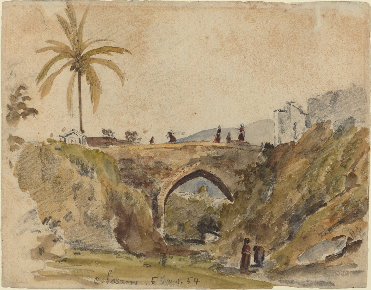 Silta Caracasissa, 1854. tekijältä Camille Pissarro
