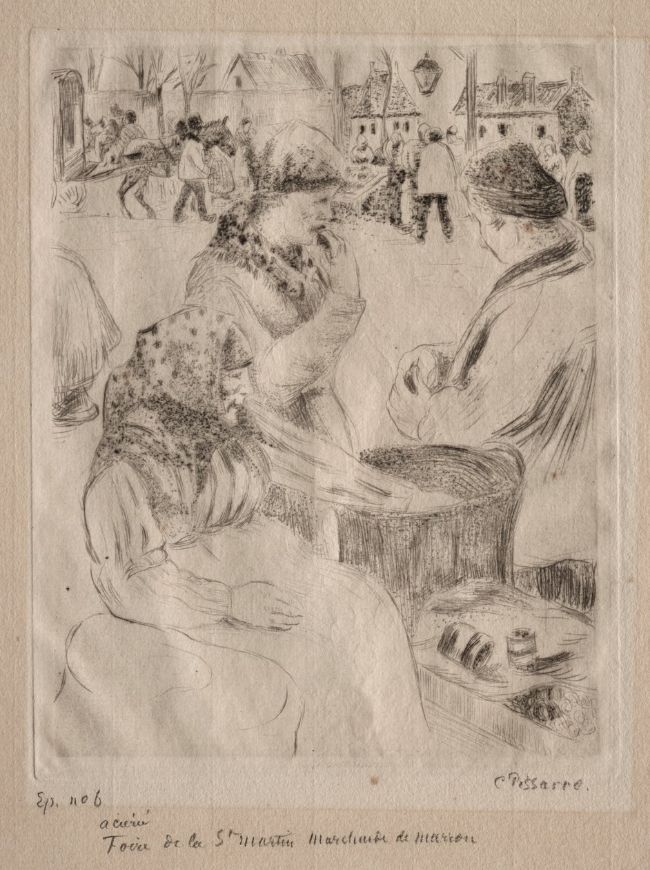 Kastanjan myyjä tekijältä Camille Pissarro