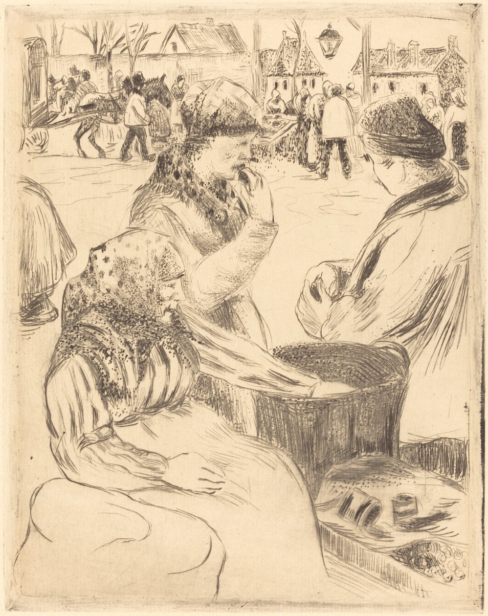 Kastanjan myyjät tekijältä Camille Pissarro