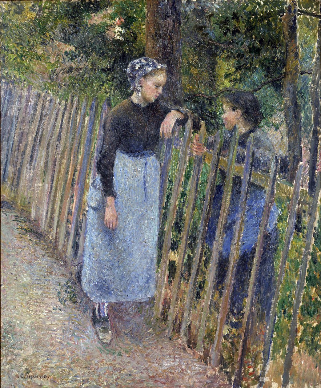 ""Keskustelu"" Camille Pissarron (1830-1903) maalaus noin 1881 Koko 65,3 x 54 cm National Museum of Western Art, Tokio tekijältä Camille Pissarro
