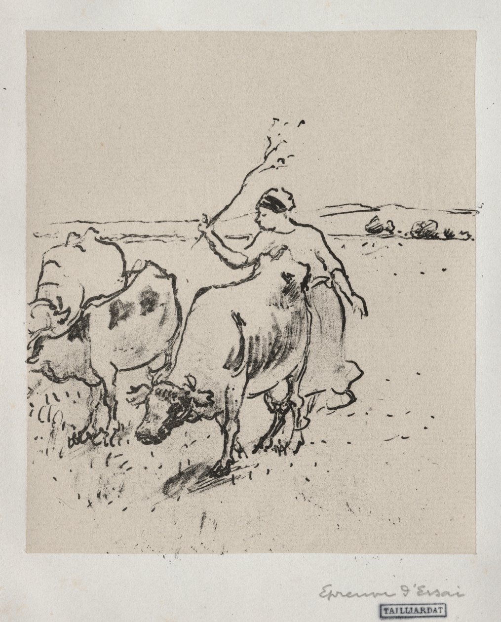 Cowherder tekijältä Camille Pissarro