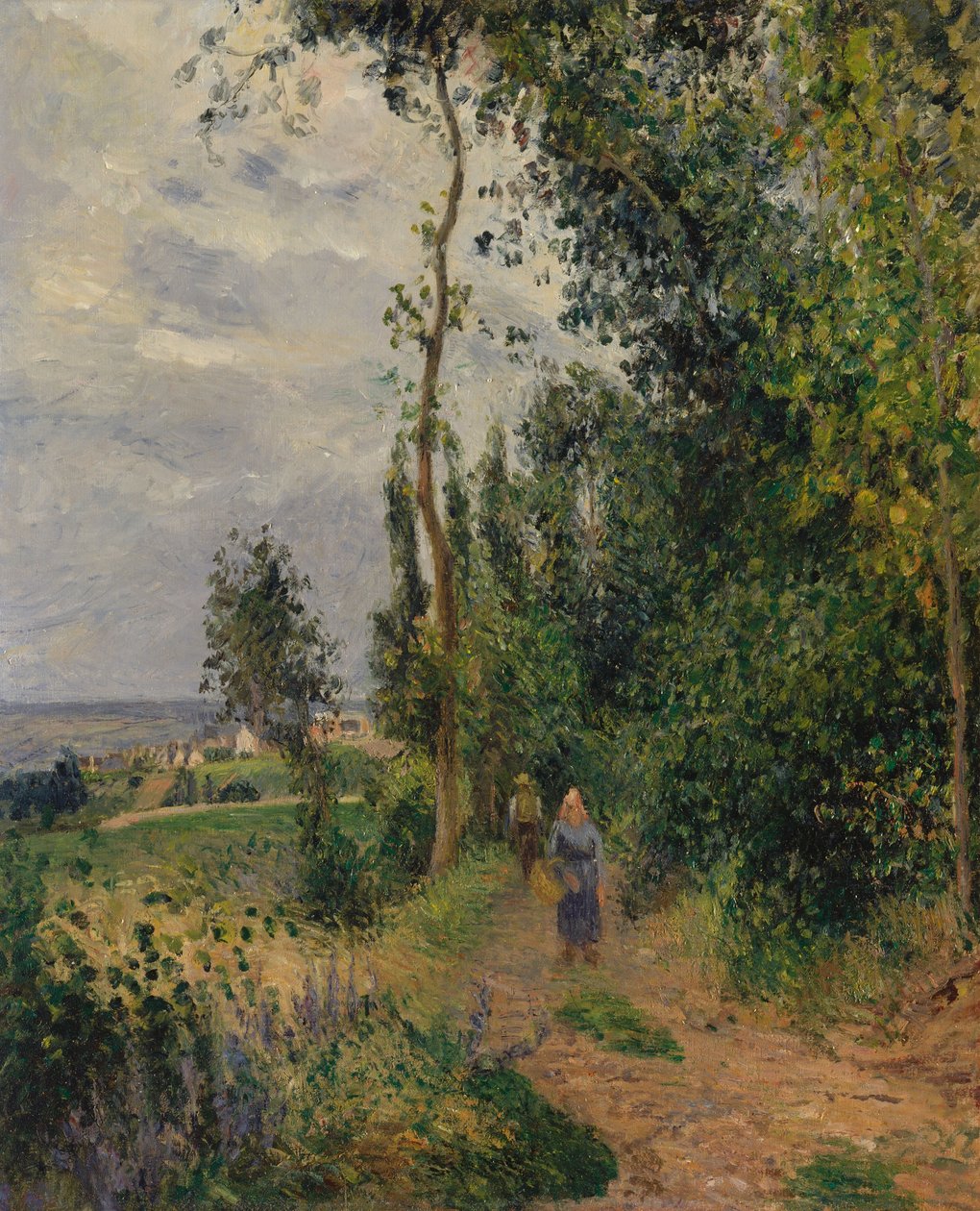 Côte des Grouettes, Pontoisen lähellä, n. 1878 (öljy kankaalle) tekijältä Camille Jacob Pissarro