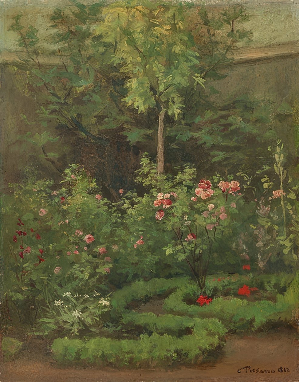 Ruusutarha. 1862 tekijältä Camille Jacob Pissarro