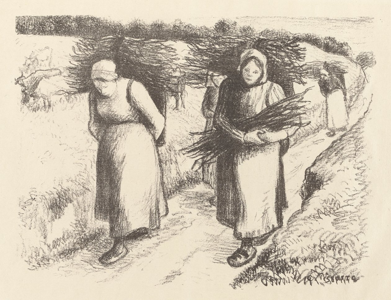 Polttopuun kantajat tekijältä Camille Pissarro