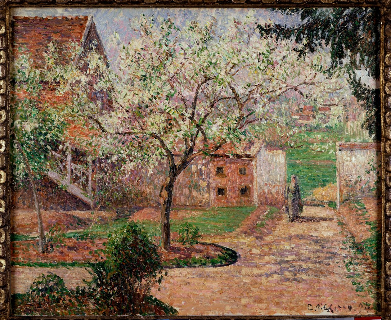 Garden in Eragny Maalaus Camille Pissarro (1830-1903) 1800-luvun yksityinen kokoelma tekijältä Camille Jacob Pissarro