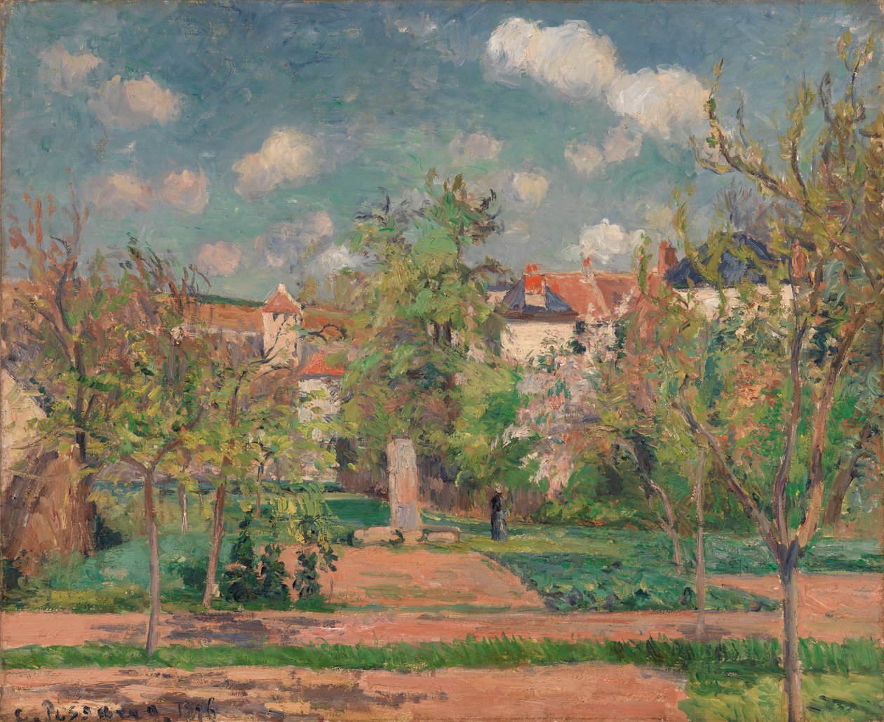 Puutarha täydessä auringonpaisteessa tekijältä Camille Pissarro