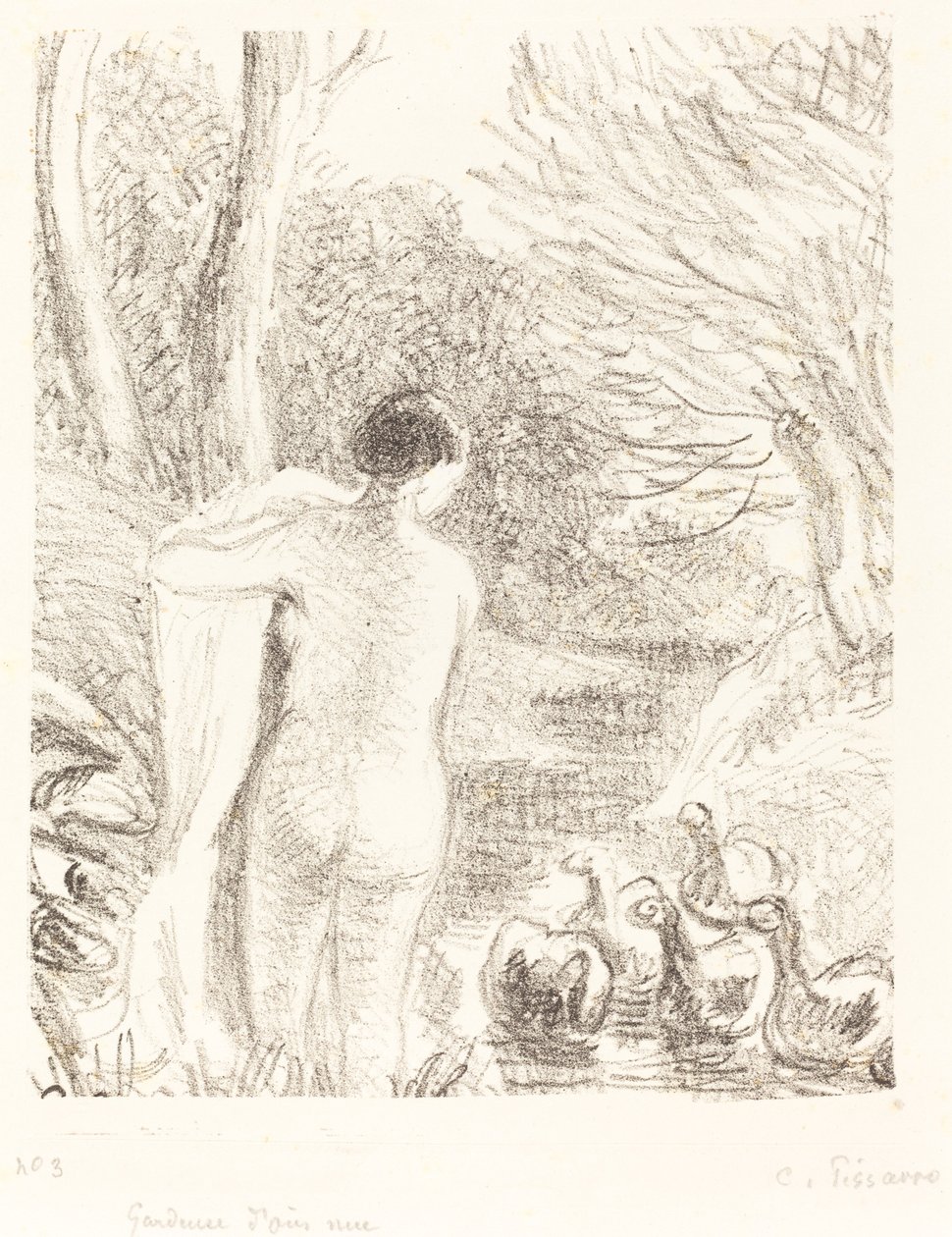 Nude Goose Girl tekijältä Camille Pissarro