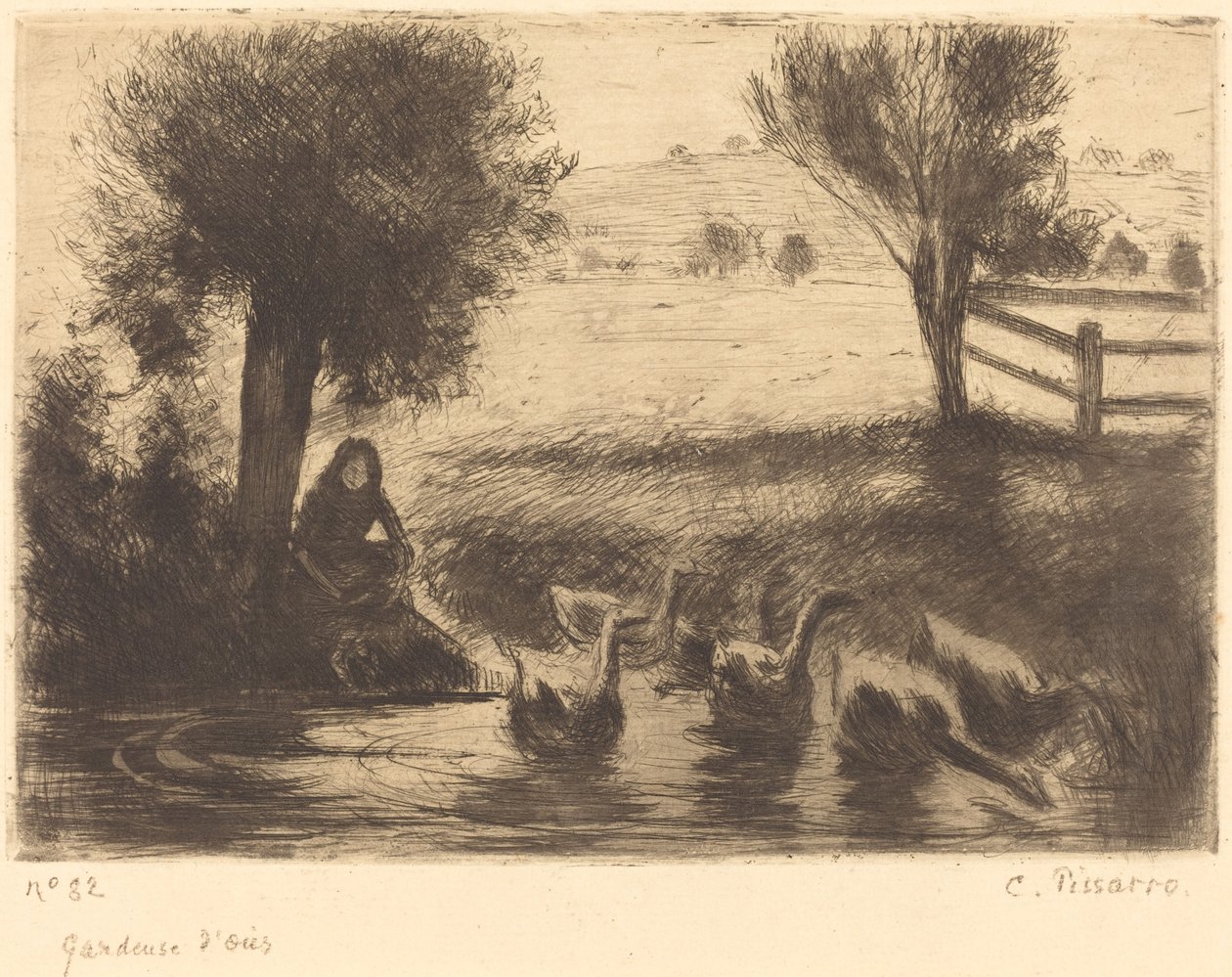 Hanhen tyttö tekijältä Camille Pissarro
