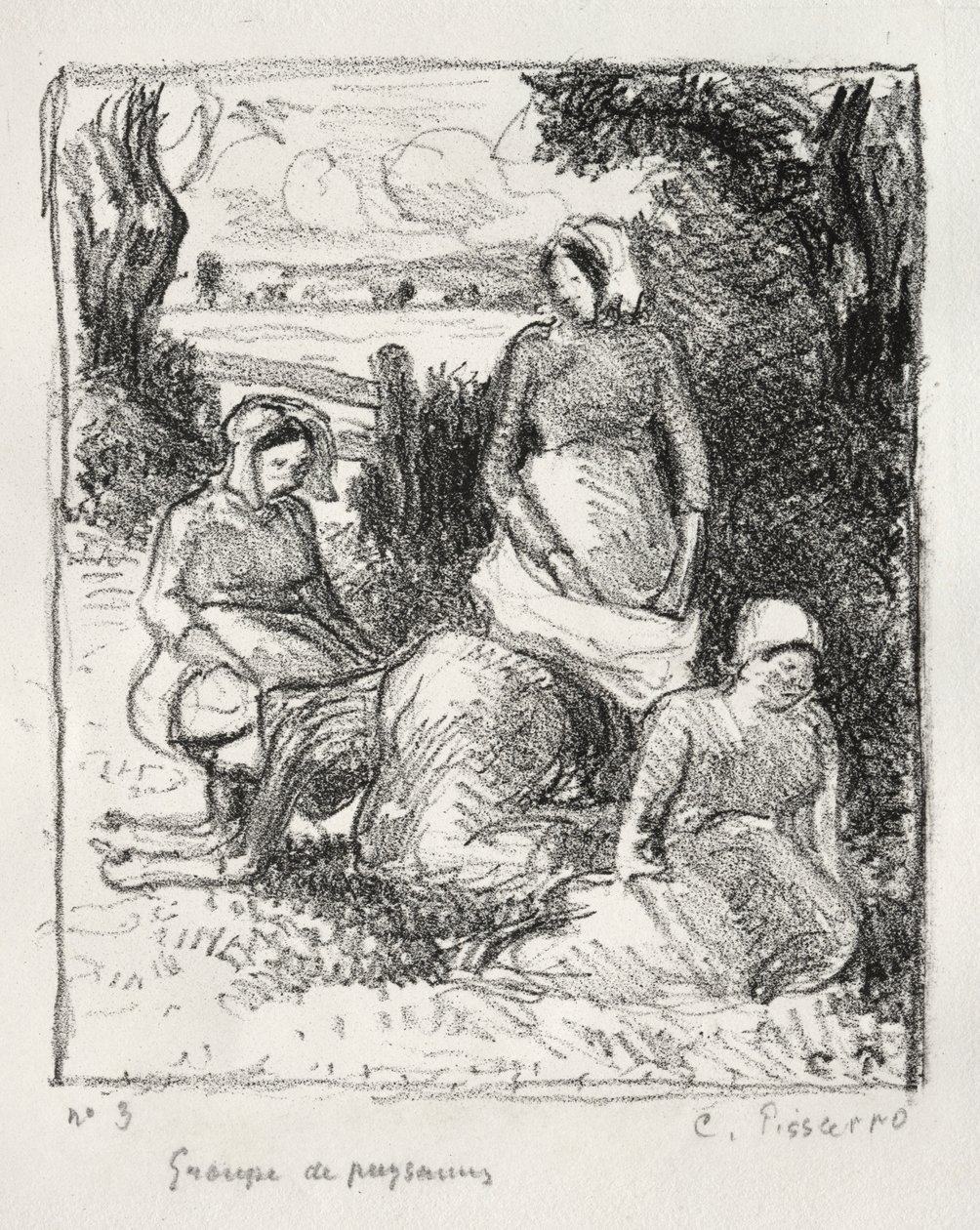 Talonpoikien ryhmä tekijältä Camille Pissarro