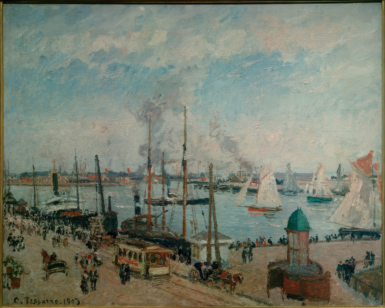 Le Havren satama nousuveden aikaan tekijältä Camille Jacob Pissarro