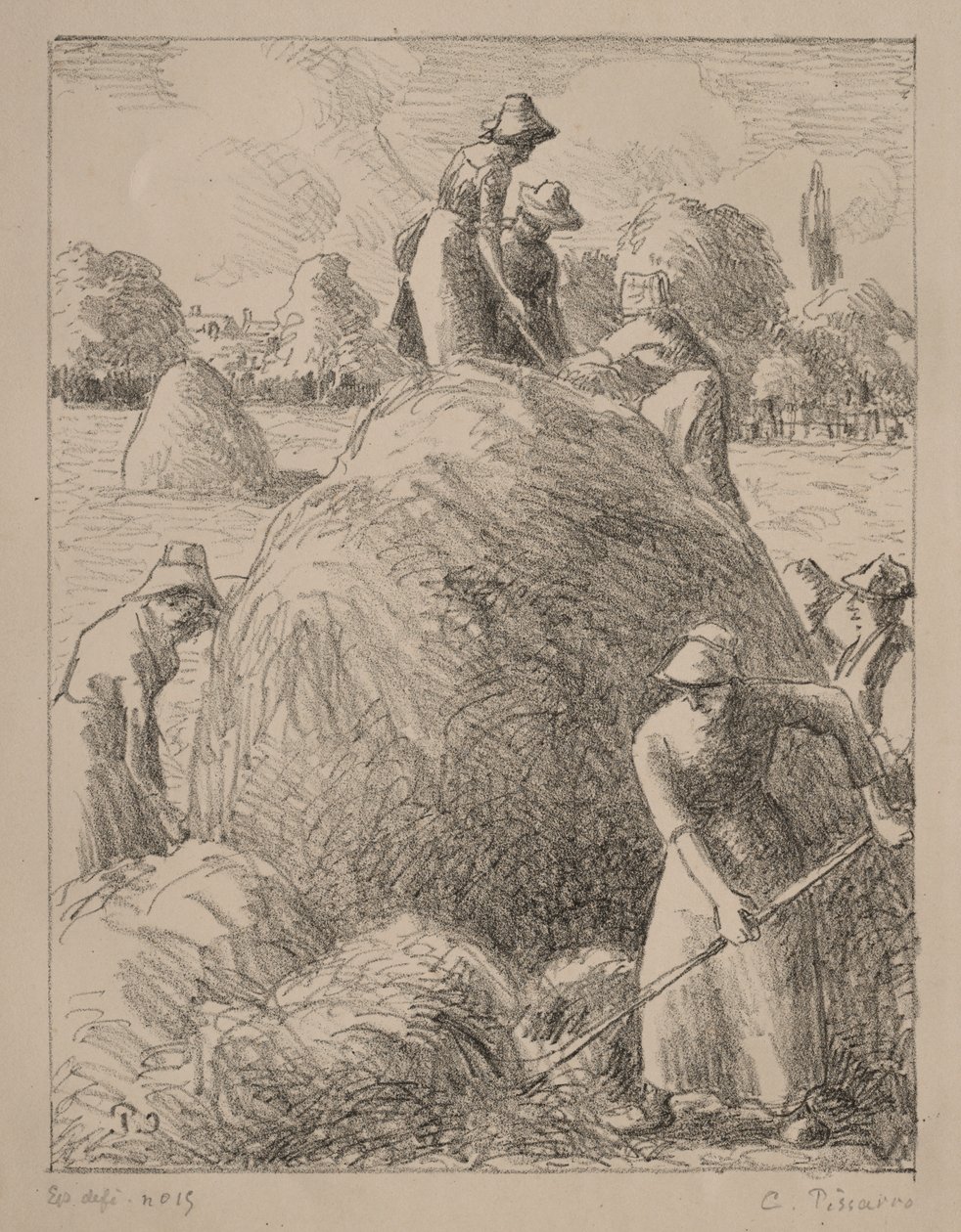 Eragnyn heinäntekojätit, noin 1896 (litografia). tekijältä Camille Pissarro