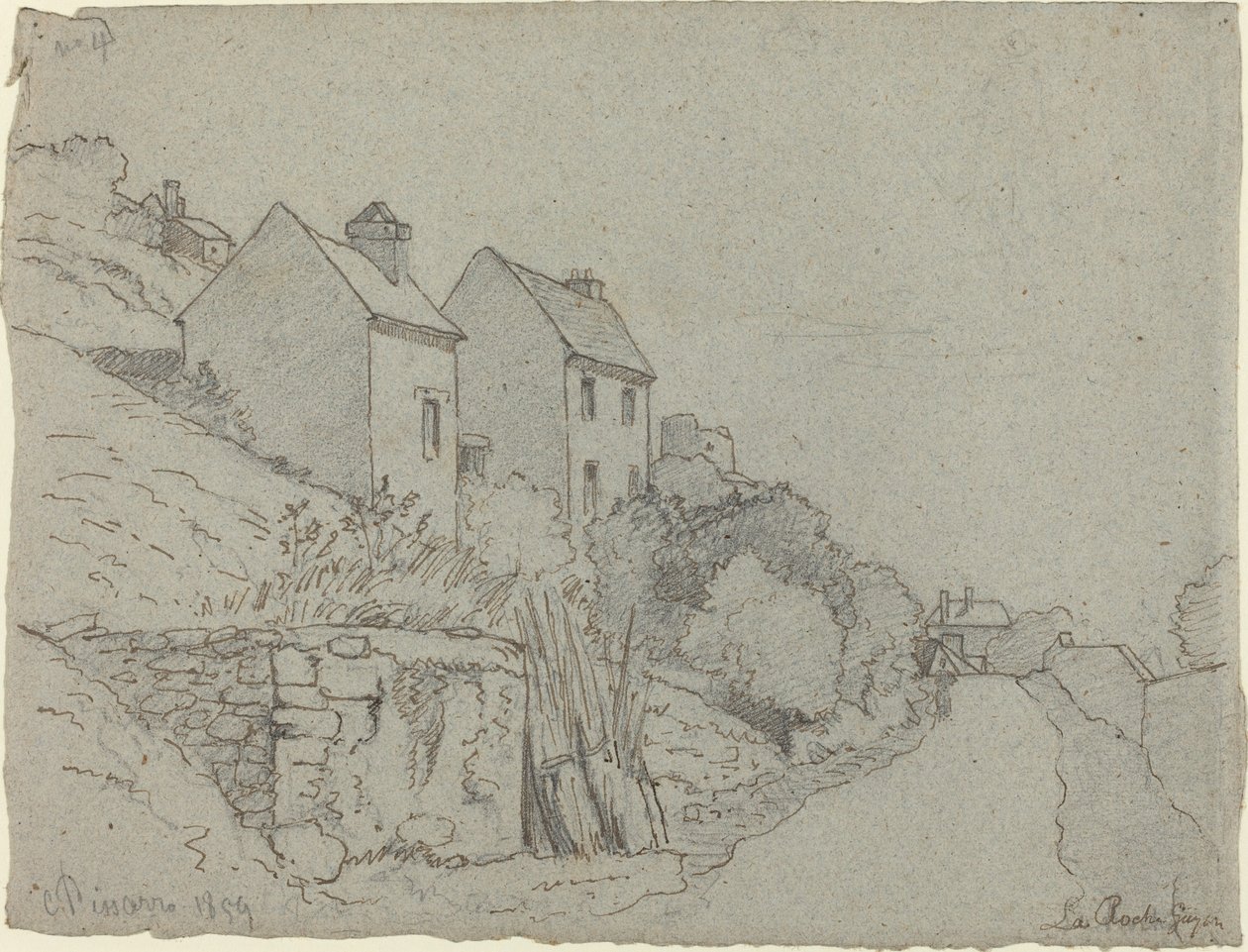 Talot tien varrella, 1859. tekijältä Camille Pissarro