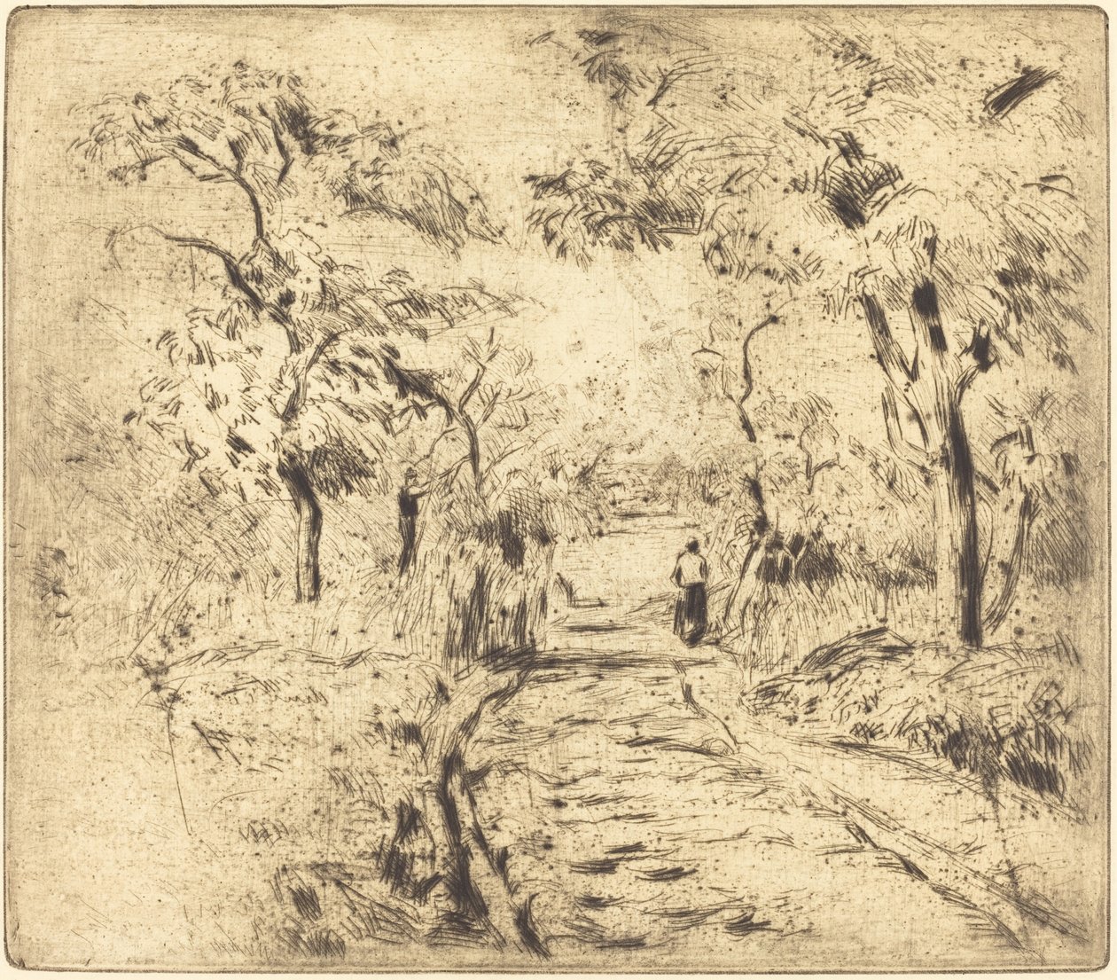 Enneryn pelloilla Dans les champs, Ennery, 1875. tekijältä Camille Pissarro
