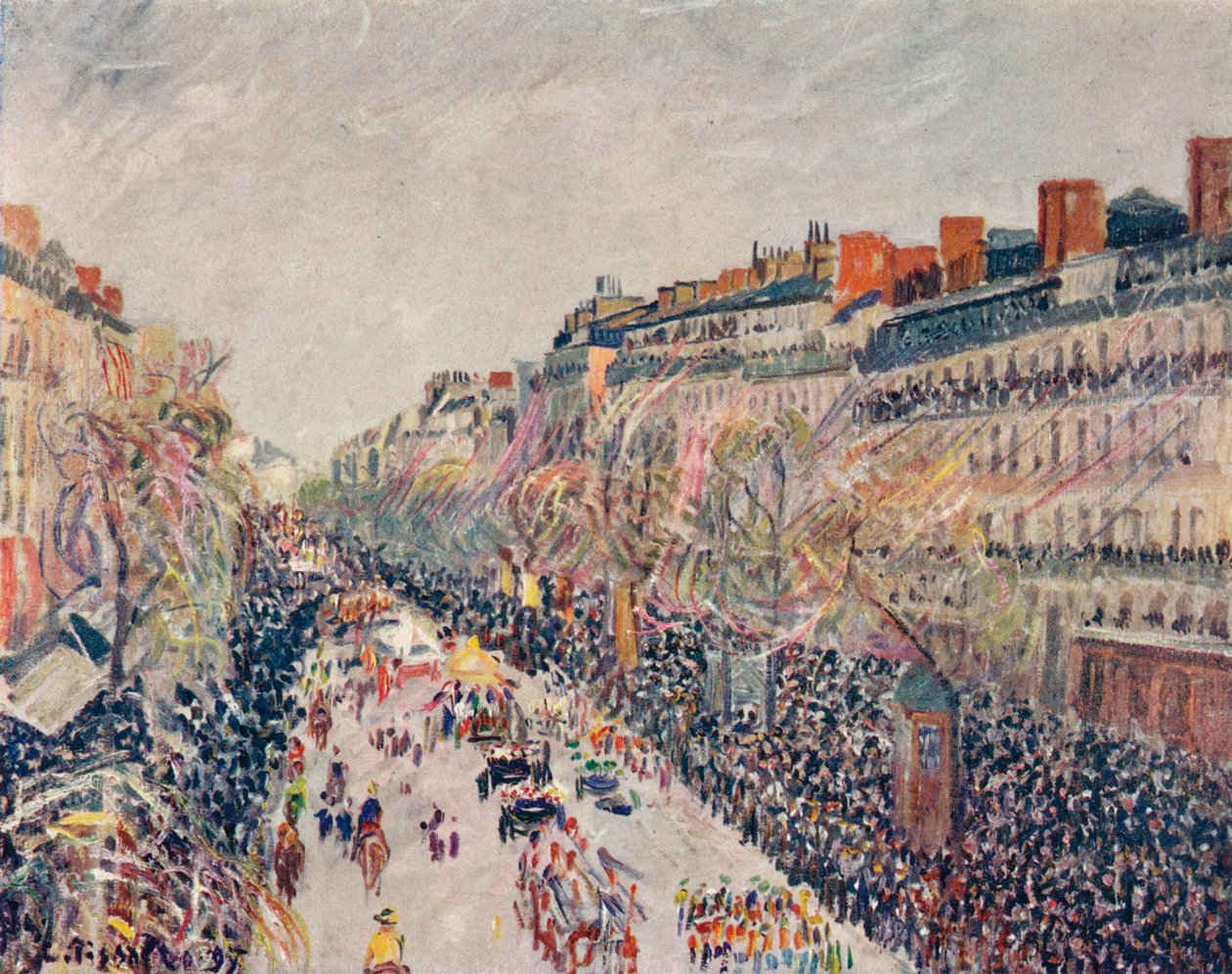 Mi-Careme bulevardeilla, 1897 tekijältä Camille Jacob Pissarro