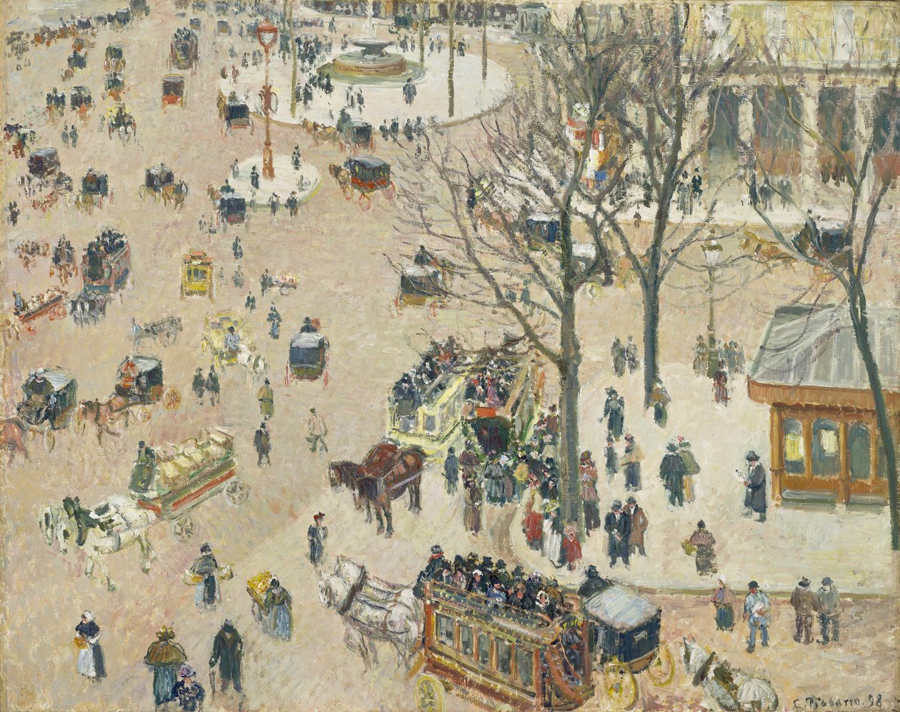Ranskalaisen teatterin aukio tekijältä Camille Jacob Pissarro