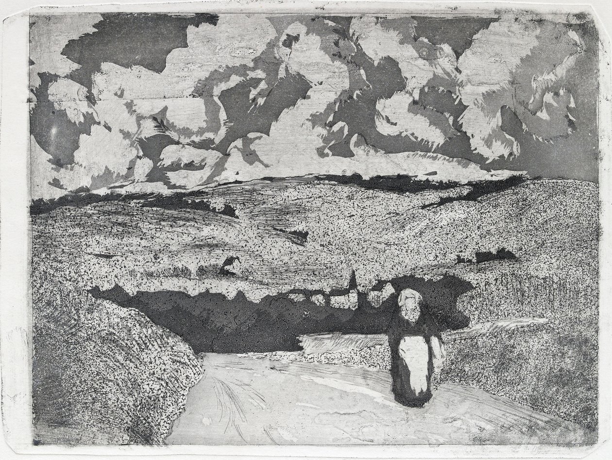 Nainen tiellä, 1879 tekijältä Camille Pissarro