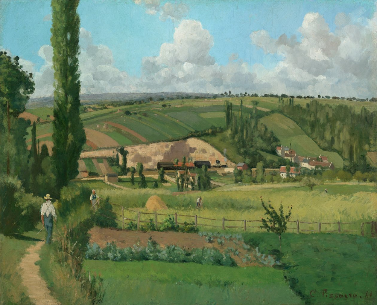 Maisema Les Pâtisissa, Pontoisessa, 1868. tekijältä Camille Pissarro