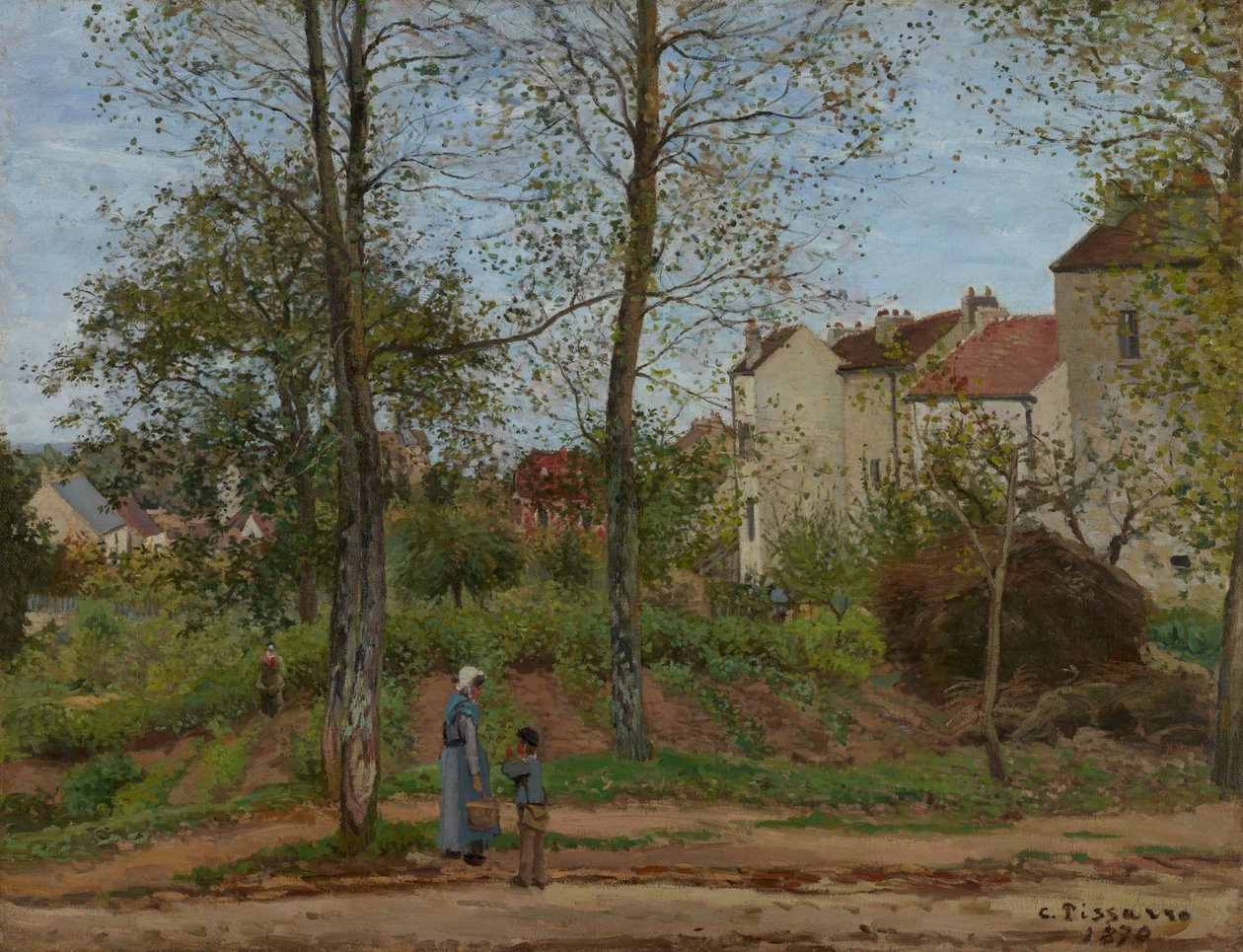 Maisema Louveciennesissä (syksy) tekijältä Camille Pissarro