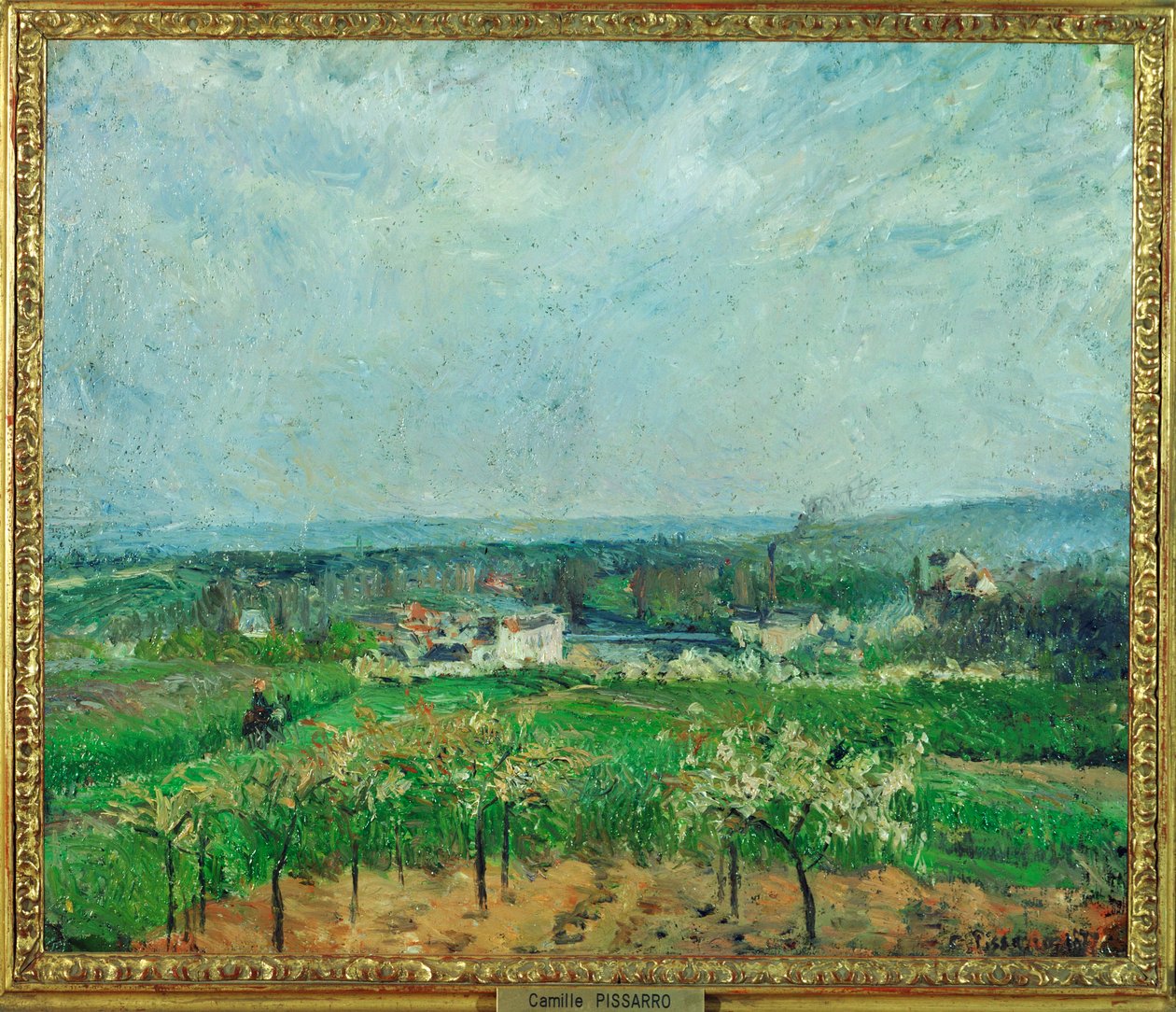 Maisema Pontoise (maalaus kankaalle) tekijältä Camille Pissarro