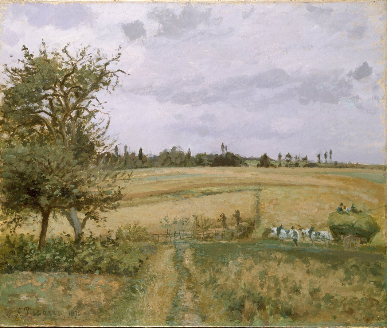 Maisema Pontoisessa, 1872 tekijältä Camille Pissarro