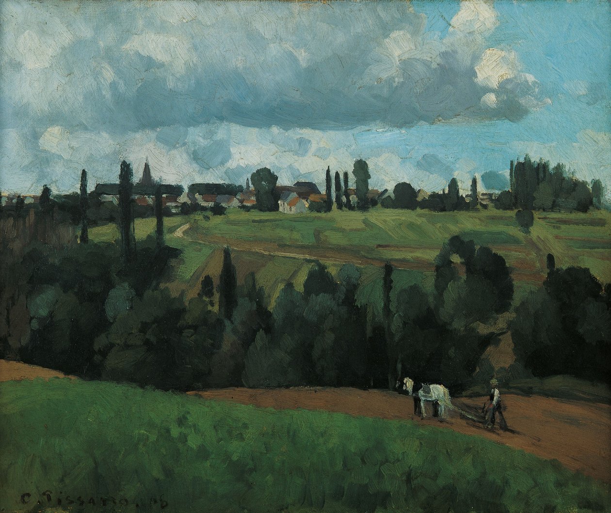 Maisema lähellä Enneryä, lähellä Pontoisea tekijältä Camille Pissarro
