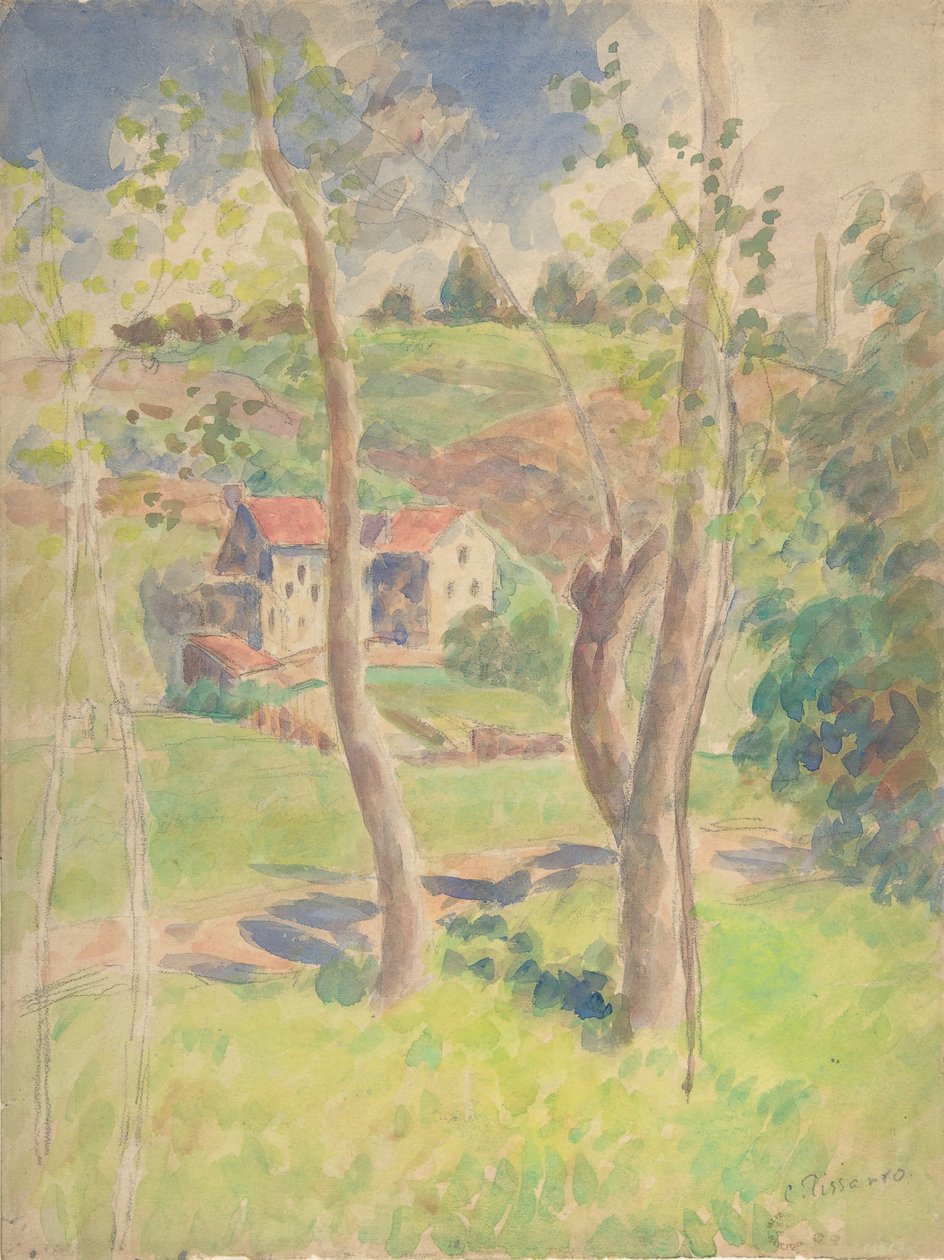 Maisema, 1800-luvun toinen puoli. tekijältä Camille Pissarro