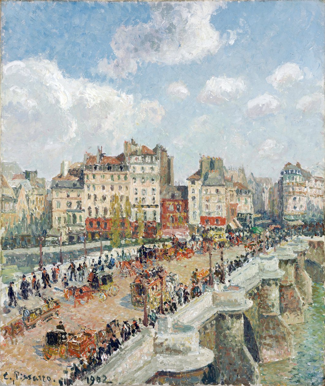 Le Pont Neuf (The Pont-Neuf) - Camille Pissaron (1830-1903) maalaus, öljy kankaalle (55x46,5 cm) tekijältä Camille Pissarro