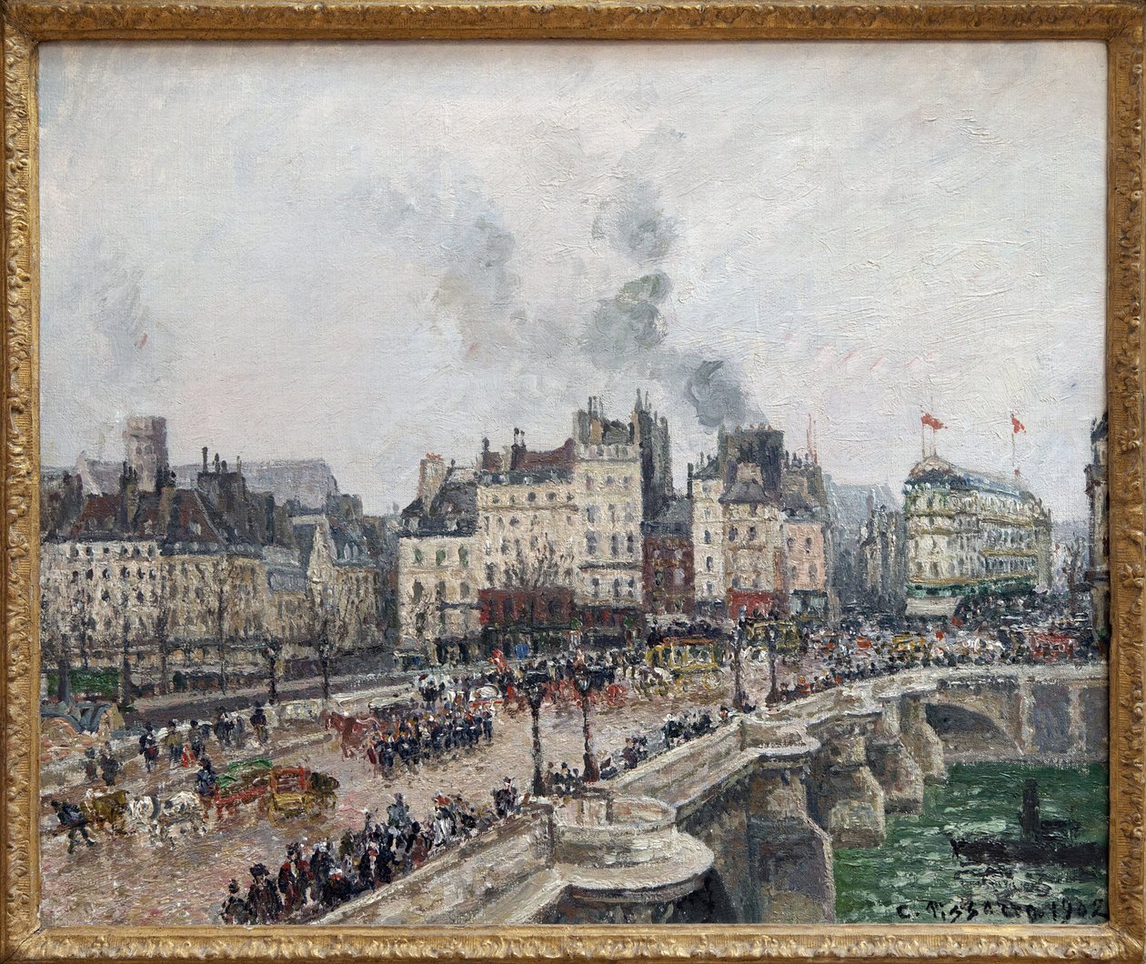 Le Pont Neuf, Camille Pissarron (1830-1903) öljymaalaus kankaalle. Valokuvaus, KIM Youngtae, Lyon, Lyonin taidemuseo. tekijältä Camille Pissarro