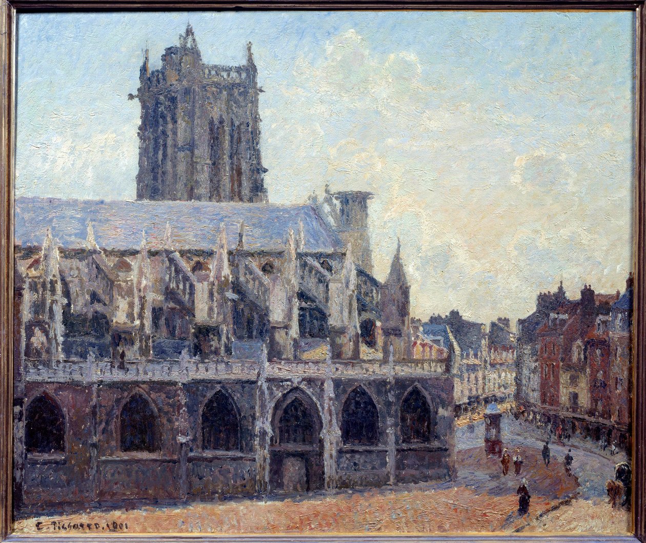 Saint Jacquesin kirkko Dieppessä Camille Pissarron (1830-1903) maalaus 1901 su. 0,54x0,65 m Pariisi, Orsay-museo - Saint Jacquesin kirkko Dieppessä. Camille Pissarron (1830-1903) maalaus tekijältä Camille Jacob Pissarro