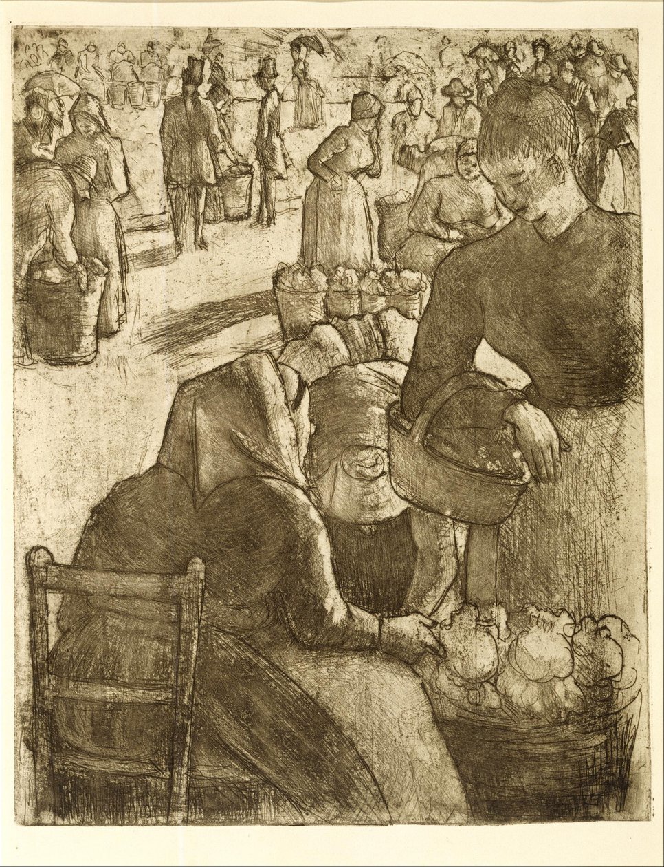 Pontoisen vihannesmarkkinat tekijältä Camille Pissarro