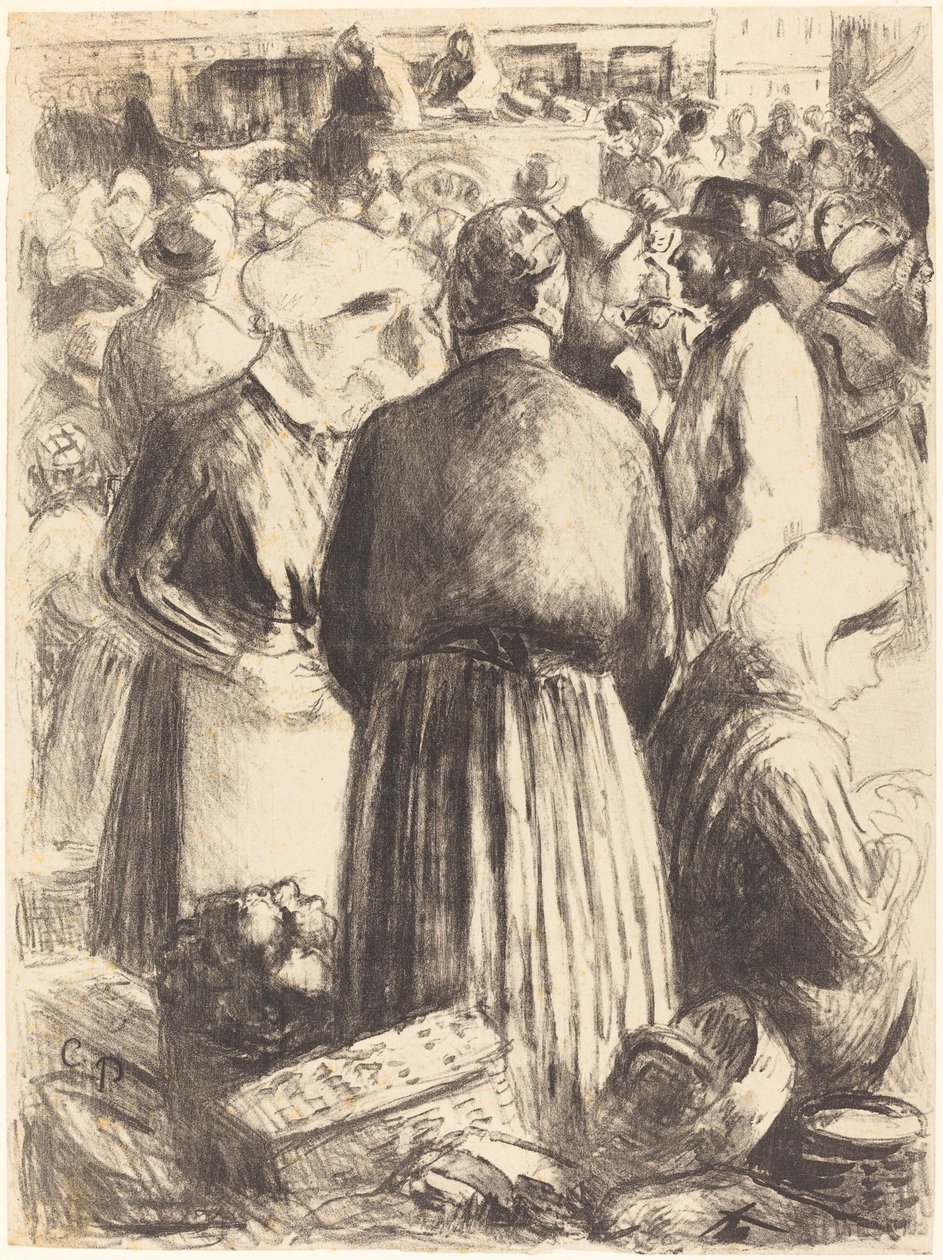 Markkinat Pontoisessa tekijältä Camille Pissarro