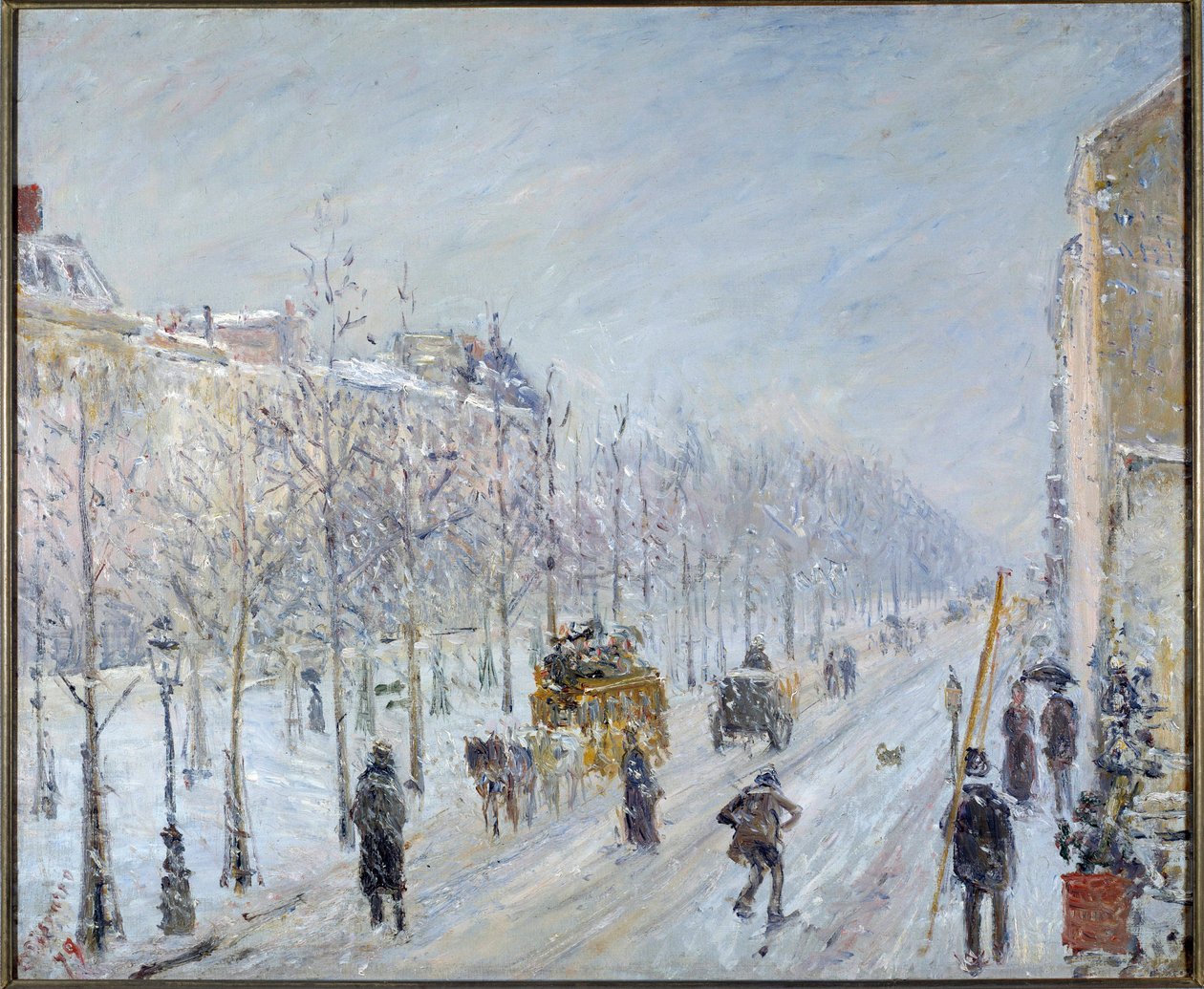 Parisian Boulevard lumella tekijältä Camille Pissarro