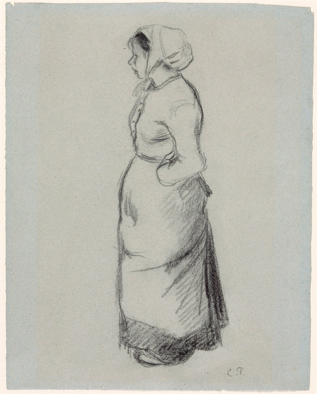 "Talonpoikatyttö", 1890 tekijältä Camille Pissarro