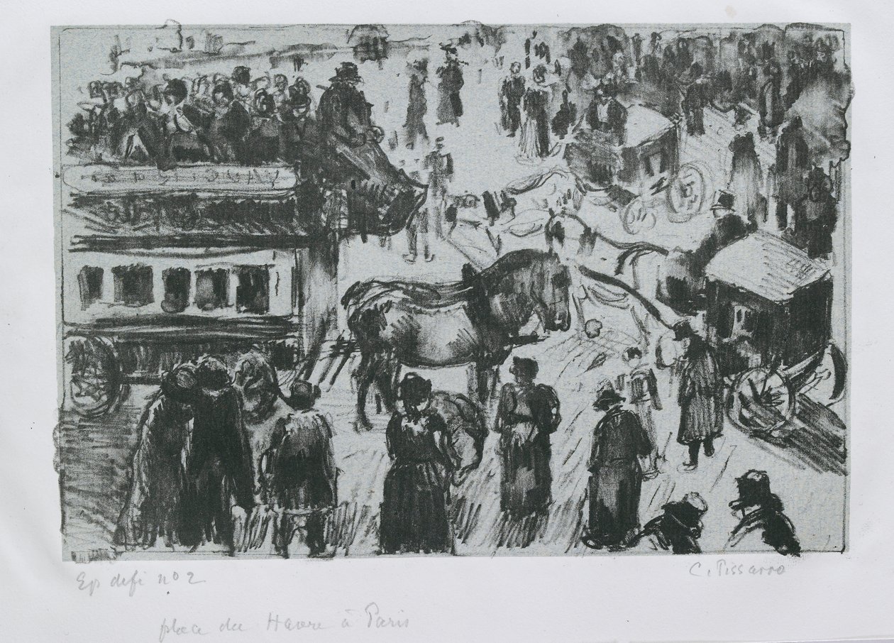 Place du Havre, Pariisi, 1897 tekijältä Camille Pissarro