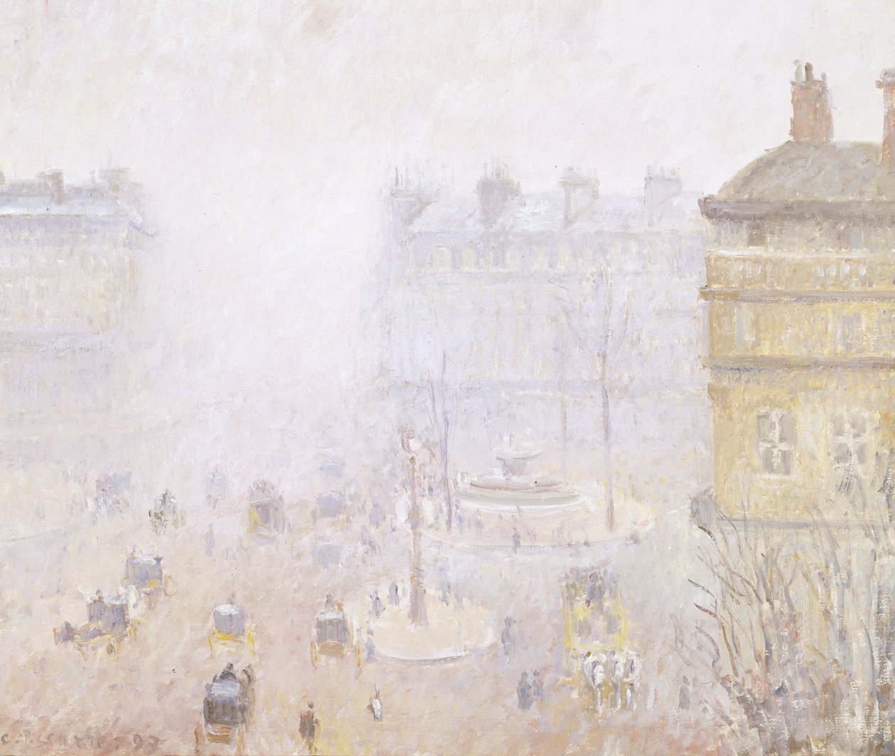 Place du Theatre Francais: Sumuefekti tekijältä Camille Jacob Pissarro