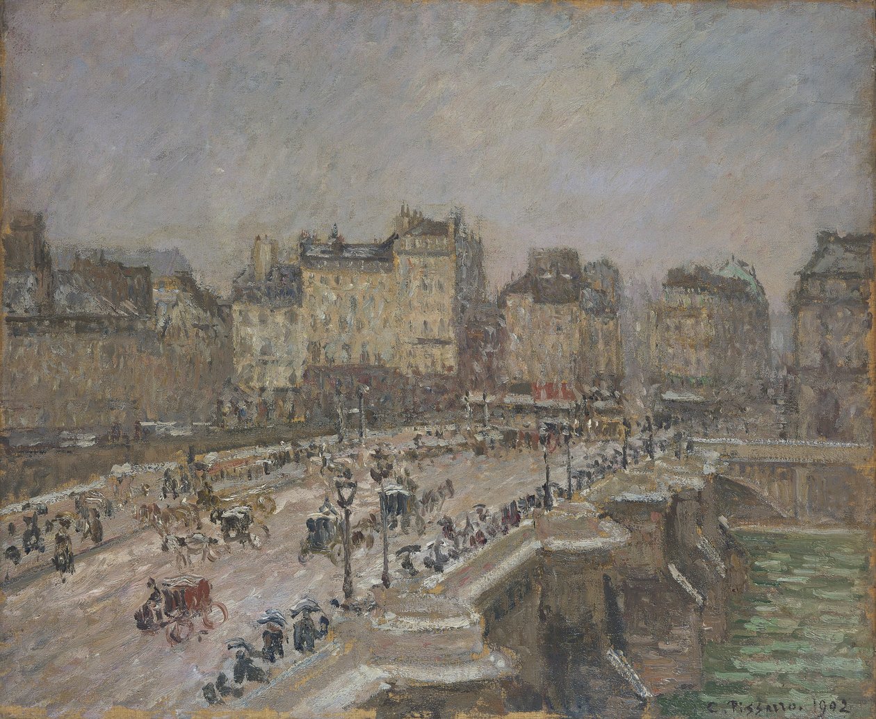 "Pont Neuf, lumiefekti, 2. sarja", 1902 tekijältä Camille Pissarro