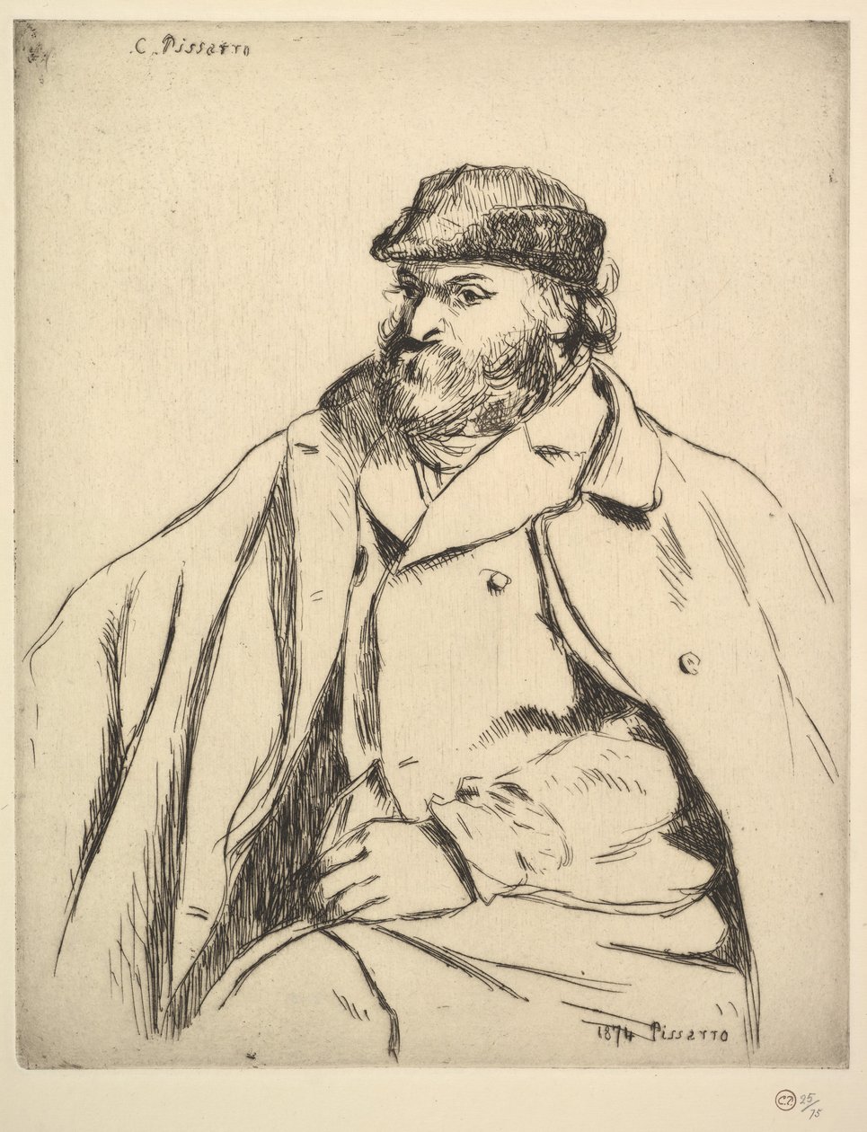 Paul Cézannen muotokuva, 1874. tekijältä Camille Pissarro