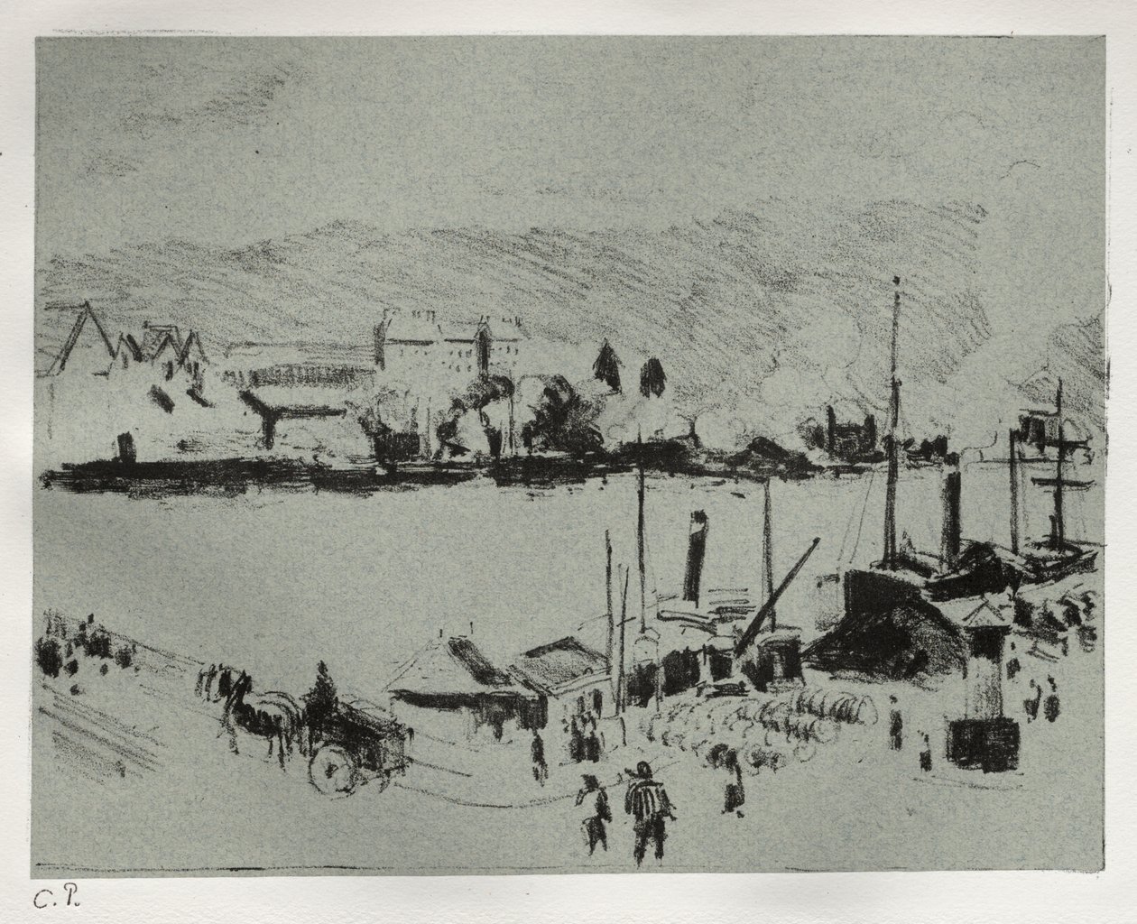 Quai Boieldieu Rouenissa tekijältä Camille Pissarro