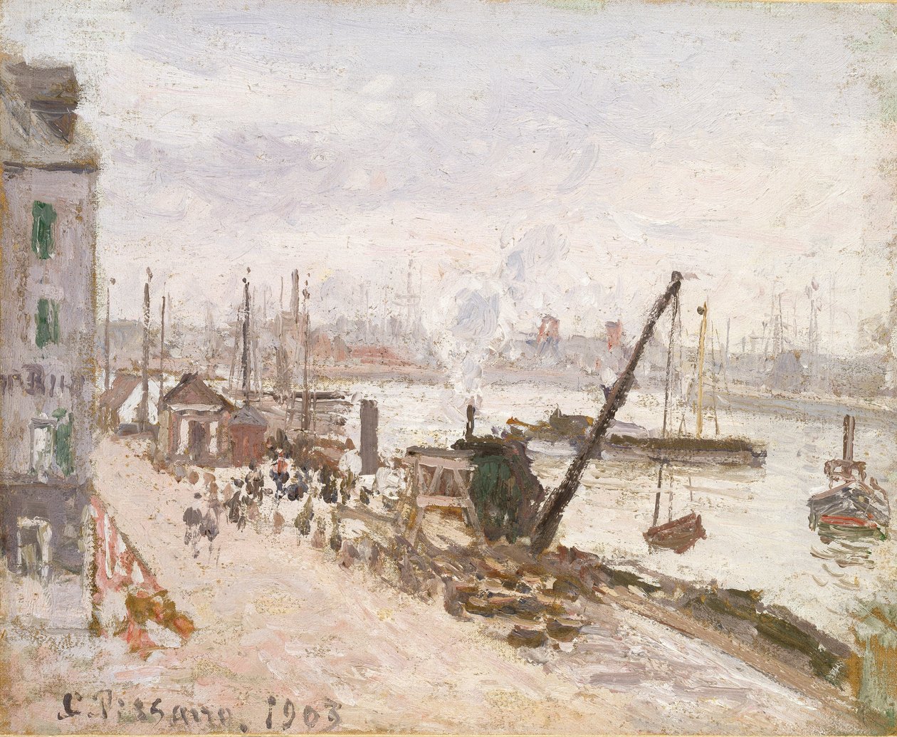 Laiturilla Le Havressa, 1903 tekijältä Camille Pissarro