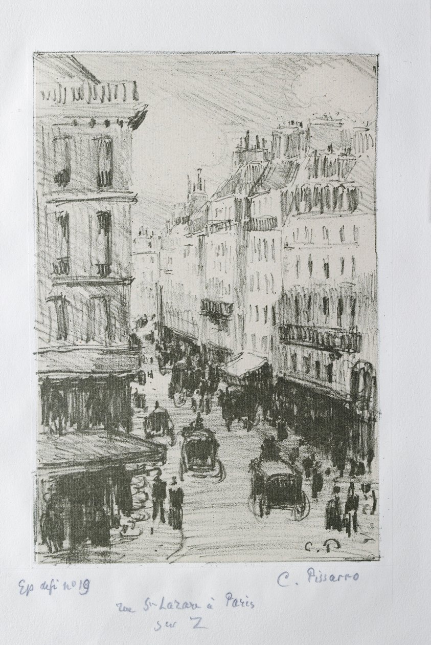 Rue Saint-Lazare, Pariisi, 1897 tekijältä Camille Pissarro