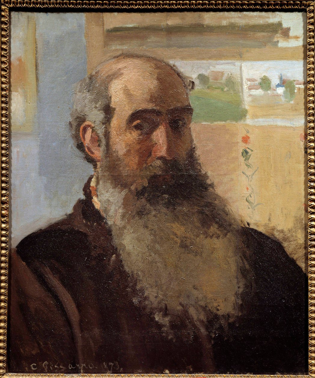 Camille Pissarron (1830-1903) omakuvamaalaus 1873 su. 0,56x0,46 m Pariisi, musee d
