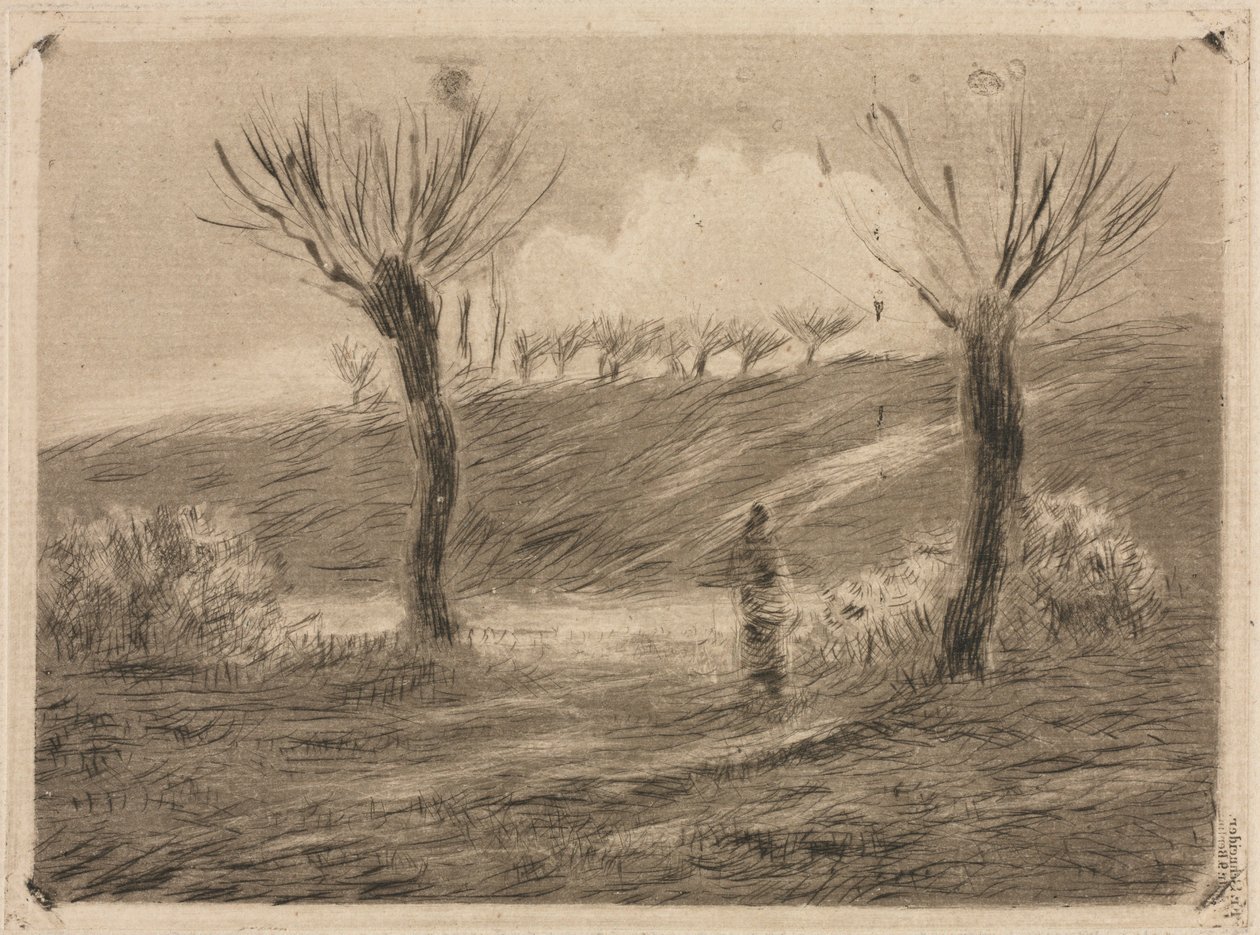 Laskeva aurinko tekijältä Camille Pissarro