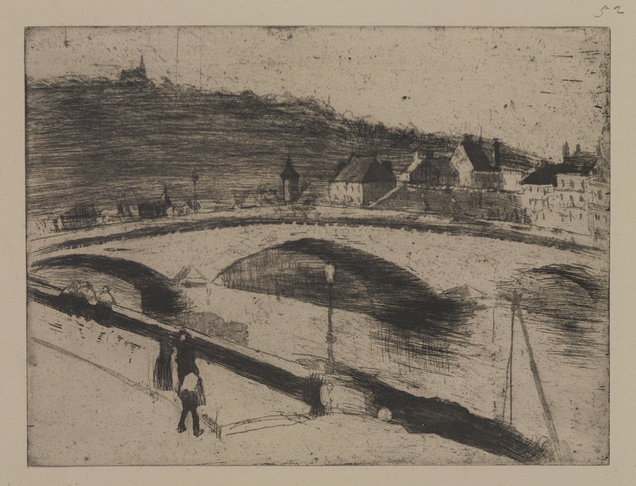 Kivisilta Rouenissa tekijältä Camille Jacob Pissarro