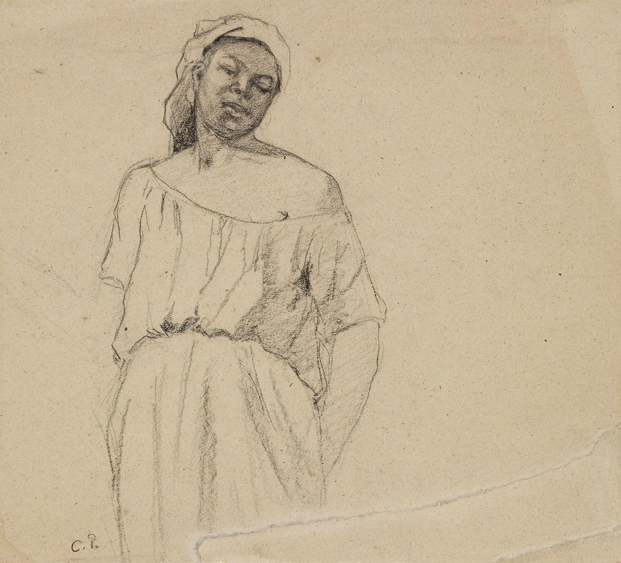 Tutkimus neekeristä, c1860 tekijältä Camille Pissarro